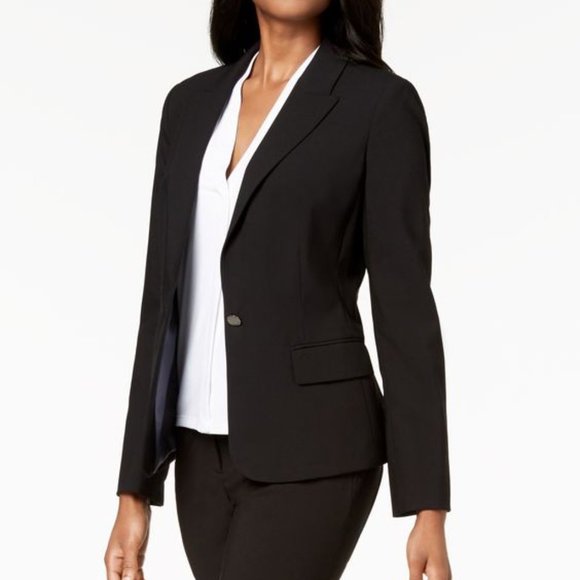 Ralph Lauren Women's Check Blazer Wear to Work Coat Gray Size 14